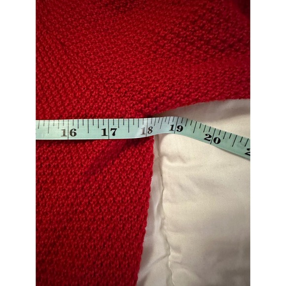 Vintage DEANS of Scotland Red 100% Wool Button Front Cardigan Sweater Medium - Picture 5 of 7